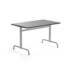 Pöytä PLURAL 1200x700x720 mm, ääntä vaimentava linoleumi, tummanharmaa, hopeanharmaa