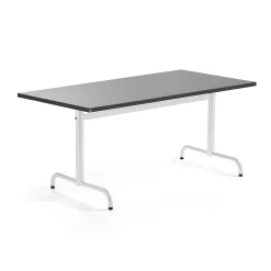 Pöytä PLURAL 1400x800x720 mm, ääntä vaimentava linoleumi, tummanharmaa, valkoinen