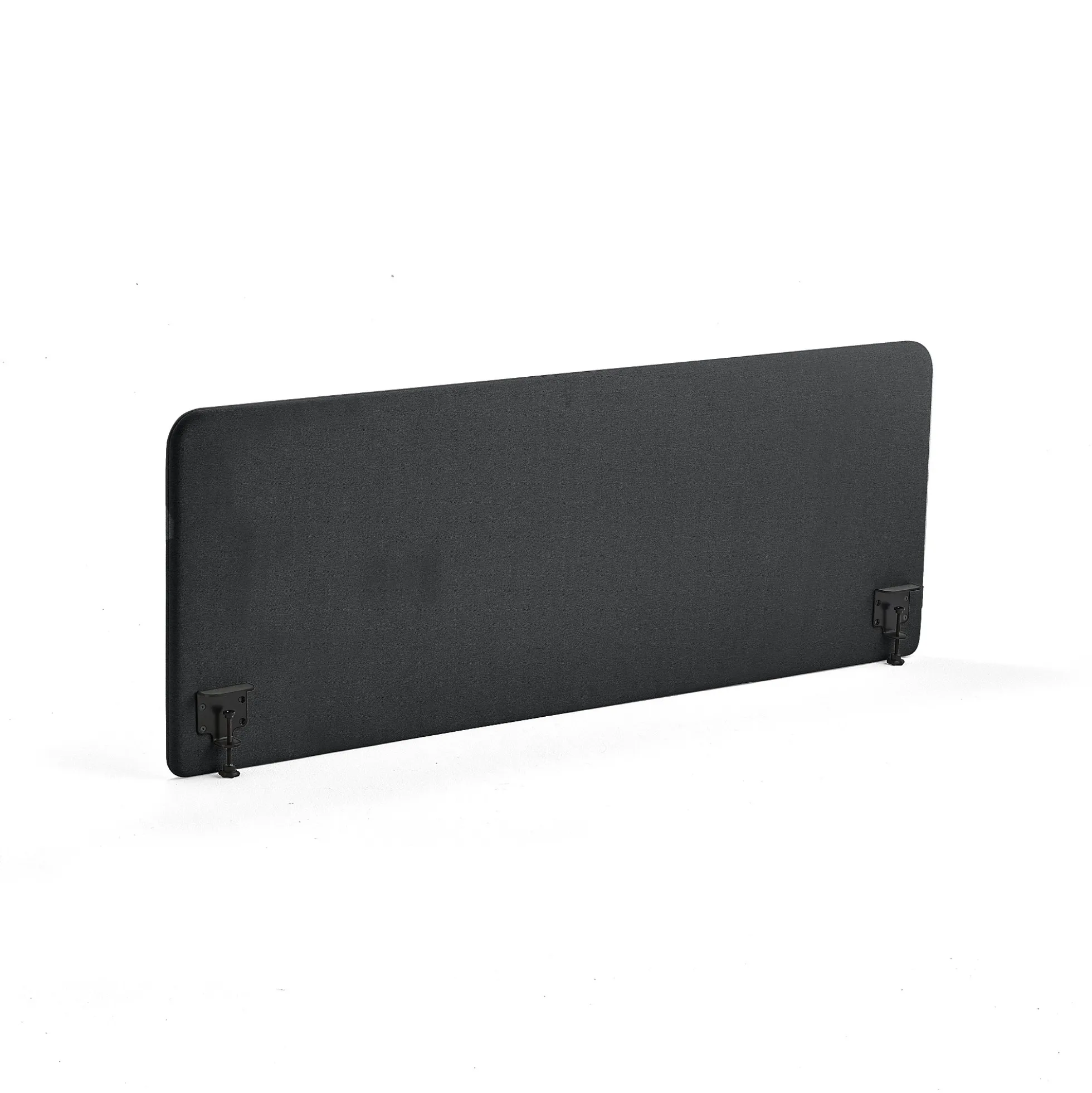 Pöytäsermi ZONE Mustat kiinnikkeet, 1800x650x36 mm, kangas Rivet, antrasiitinharmaa