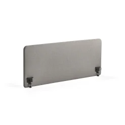 Pöytäsermi ZONE Mustat kiinnikkeet, 1600x650x36 mm, kangas Rivet, hopeanharmaa