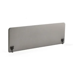 Pöytäsermi ZONE Mustat kiinnikkeet, 2000x650x36 mm, kangas Rivet, hopeanharmaa