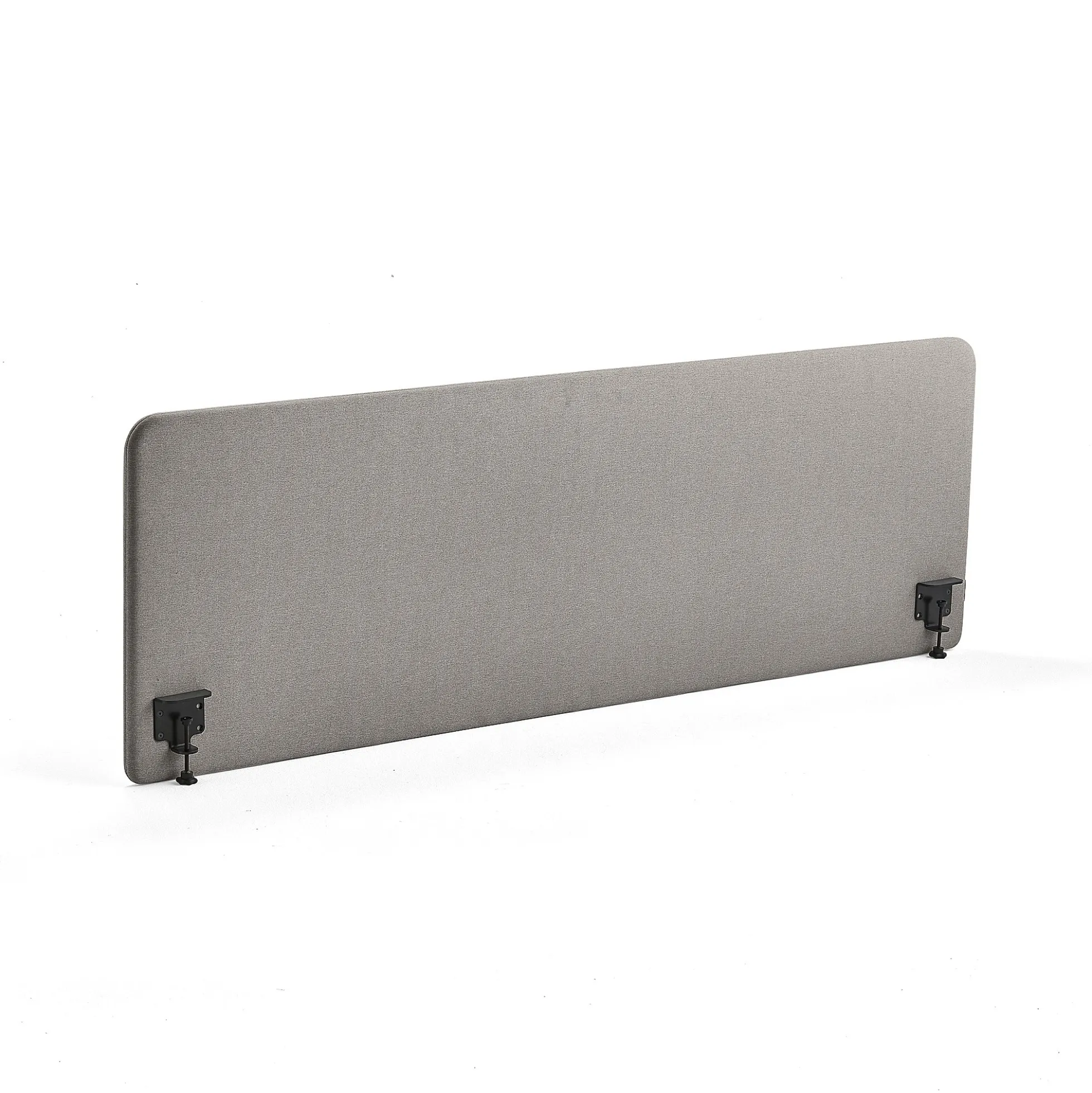 Pöytäsermi ZONE Mustat kiinnikkeet, 2000x650x36 mm, kangas Rivet, hopeanharmaa