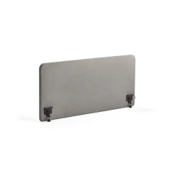 Pöytäsermi ZONE Mustat kiinnikkeet, 1400x650x36 mm, kangas Rivet, hopeanharmaa