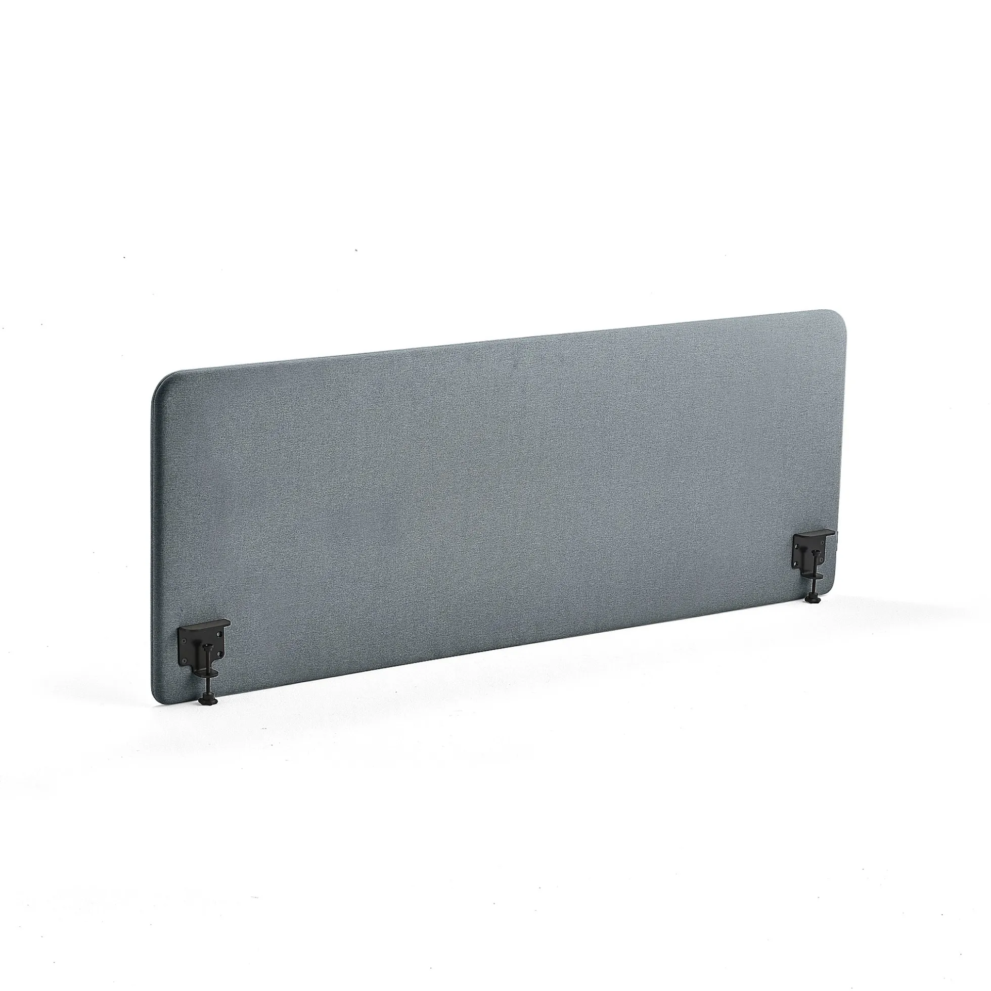 Pöytäsermi ZONE Mustat kiinnikkeet, 1800x650x36 mm, kangas Rivet, siniharmaa