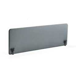 Pöytäsermi ZONE Mustat kiinnikkeet, 2000x650x36 mm, kangas Rivet, siniharmaa