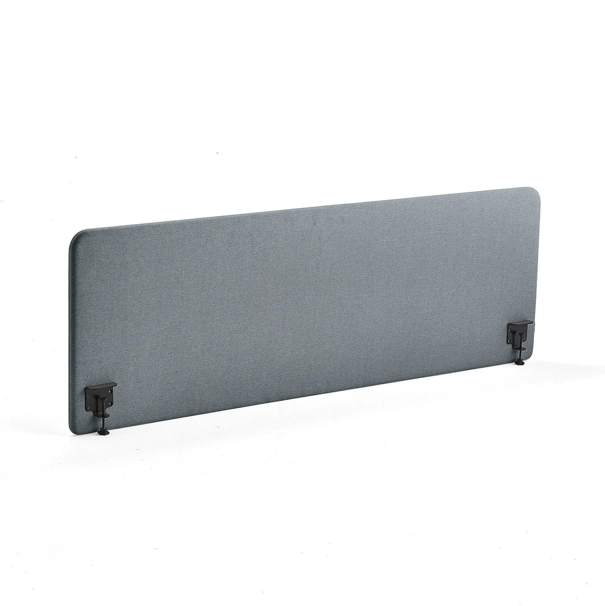 Pöytäsermi ZONE Mustat kiinnikkeet, 2000x650x36 mm, kangas Rivet, siniharmaa
