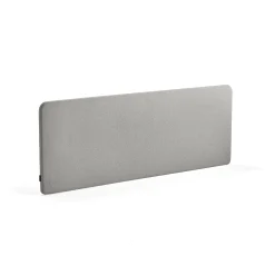 Pöytäsermi ZONE Valkoiset kiinnikkeet, 1800x650x30 mm, kangas Hush, vaaleanharmaa