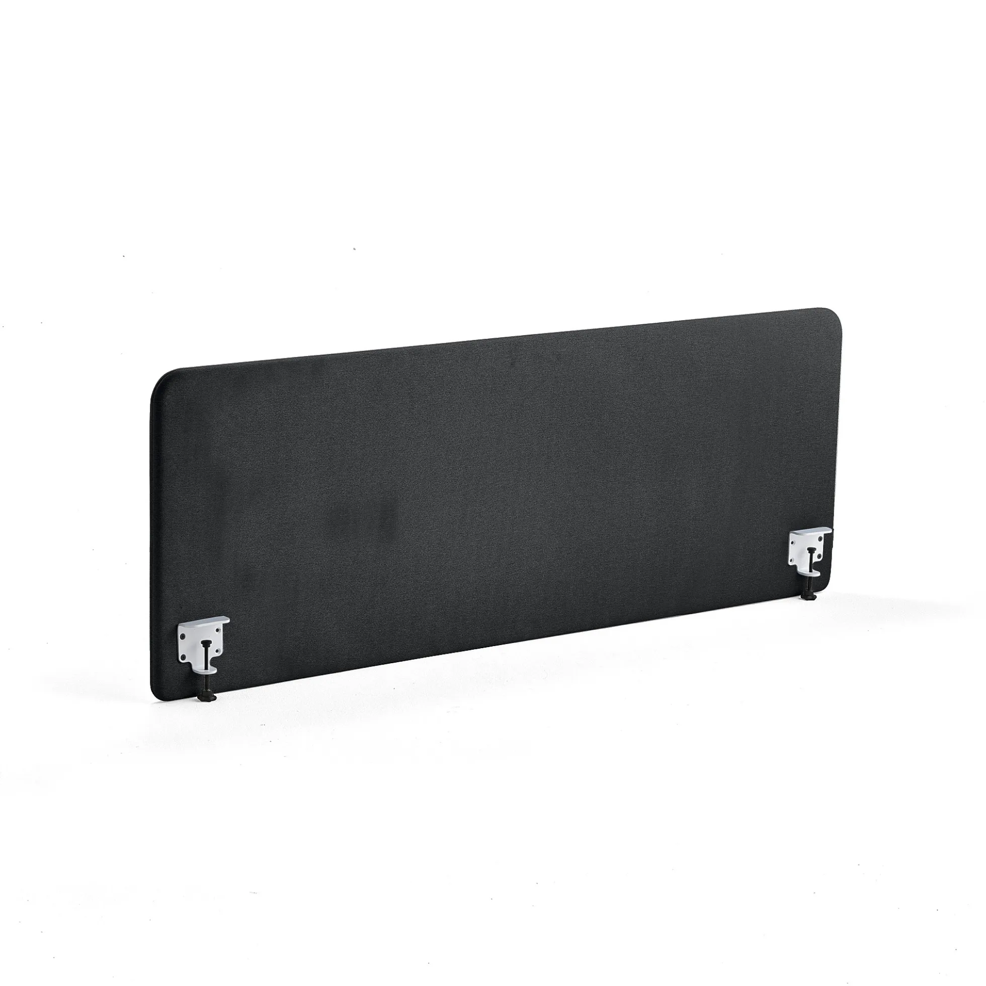 Pöytäsermi ZONE Valkoiset kiinnikkeet, 1800x650x30 mm, kangas Rivet, antrasiitinharmaa