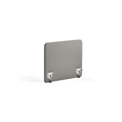 Pöytäsermi ZONE Valkoiset kiinnikkeet, 800x650x30 mm, kangas Rivet, hopeanharmaa