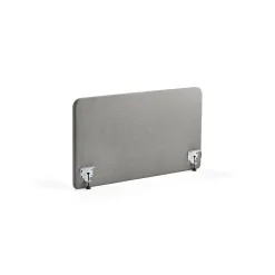 Pöytäsermi ZONE Valkoiset kiinnikkeet, 1200x650x30 mm, kangas Rivet, hopeanharmaa