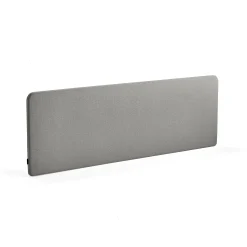 Pöytäsermi ZONE Valkoiset kiinnikkeet, 2000x650x30 mm, kangas Rivet, hopeanharmaa