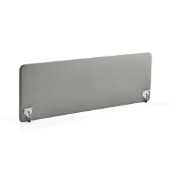 Pöytäsermi ZONE Valkoiset kiinnikkeet, 2000x650x30 mm, kangas Rivet, hopeanharmaa