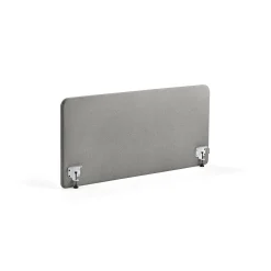 Pöytäsermi ZONE Valkoiset kiinnikkeet, 1400x650x30 mm, kangas Rivet, hopeanharmaa