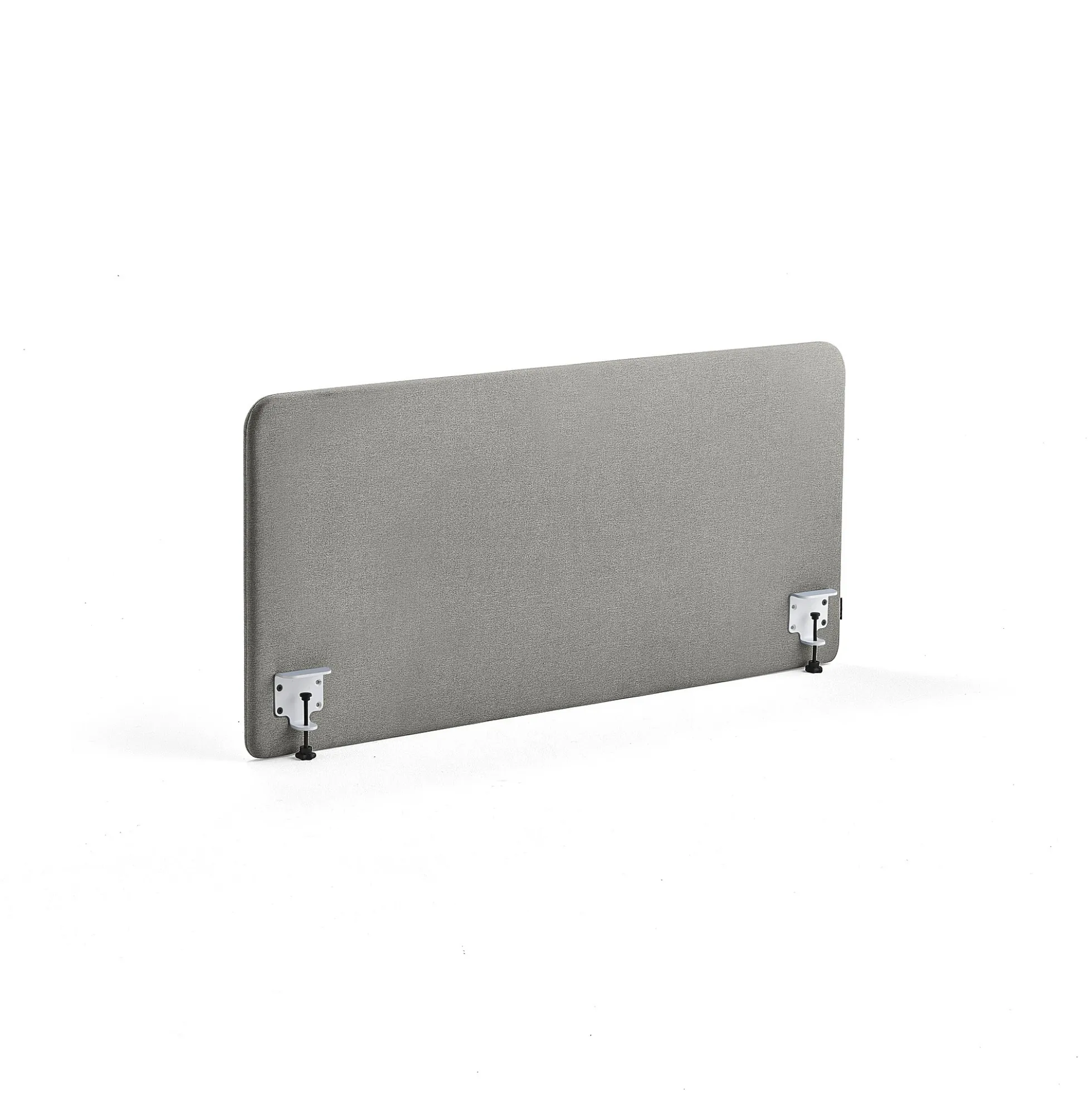 Pöytäsermi ZONE Valkoiset kiinnikkeet, 1400x650x30 mm, kangas Rivet, hopeanharmaa