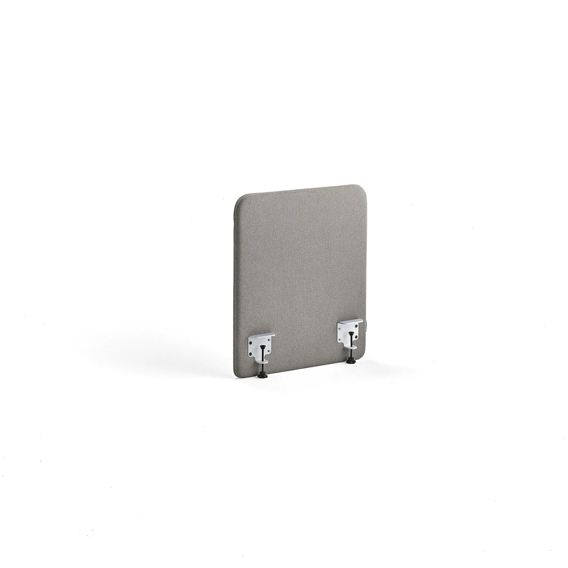 Pöytäsermi ZONE Valkoiset kiinnikkeet, 600x650x30 mm, kangas Rivet, hopeanharmaa