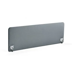 Pöytäsermi ZONE Valkoiset kiinnikkeet, 2000x650x30 mm, kangas Rivet, siniharmaa
