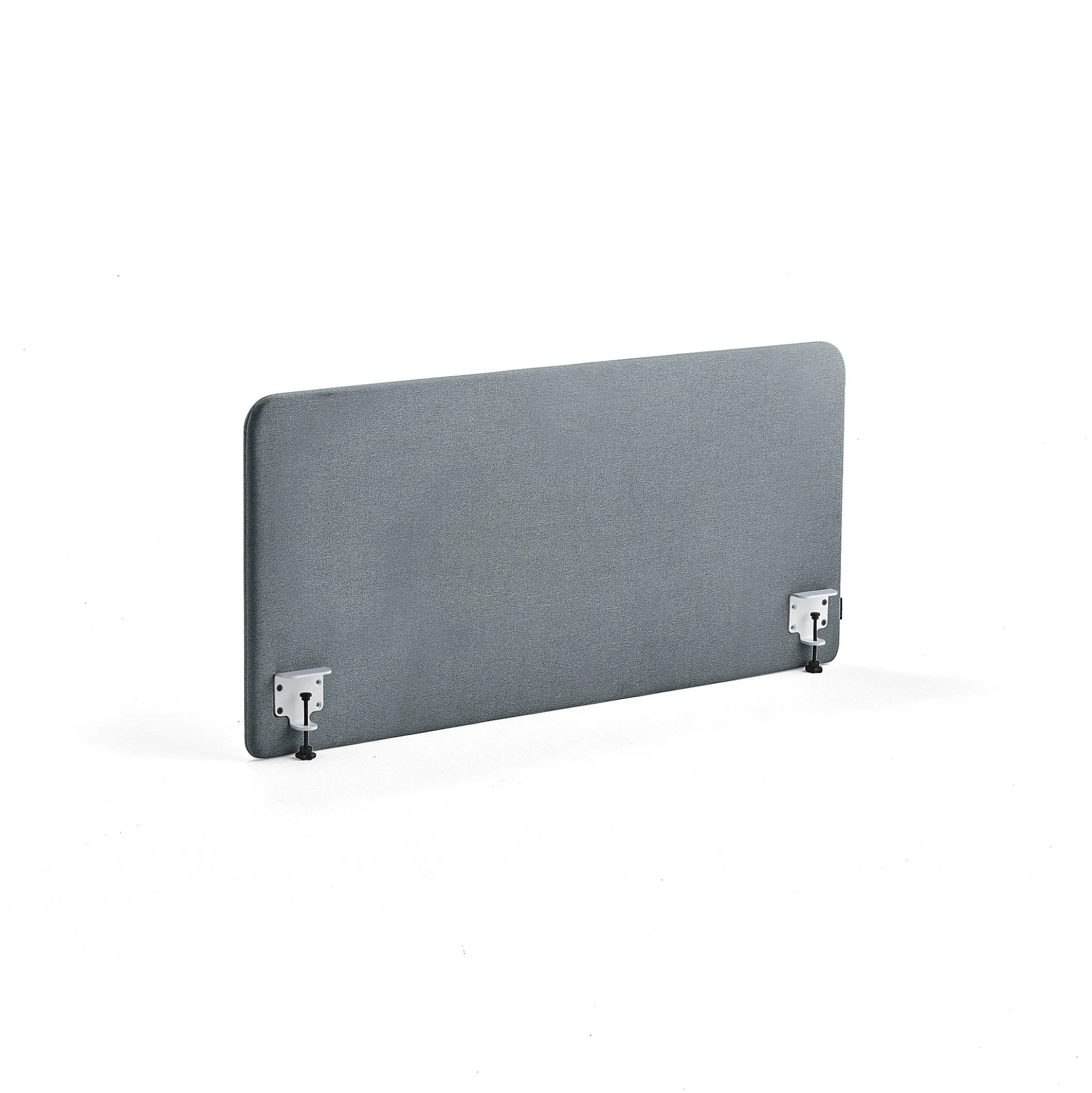 Pöytäsermi ZONE Valkoiset kiinnikkeet, 1400x650x30 mm, kangas Rivet, siniharmaa
