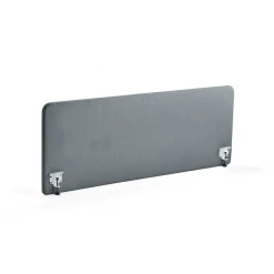 Pöytäsermi ZONE Valkoiset kiinnikkeet, 1800x650x30 mm, kangas Rivet, siniharmaa