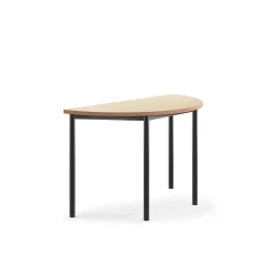 Pöytä SONITUS Ääntä vaimentava linoleumi, puoliympyrä, 1200x600x720 mm, beige, antrasiitinharmaa