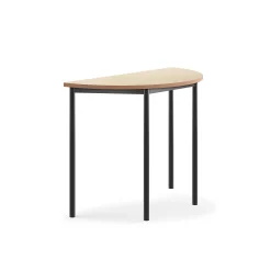 Pöytä SONITUS Ääntä vaimentava linoleumi, puoliympyrä, 1200x600x900 mm, beige, antrasiitinharmaa