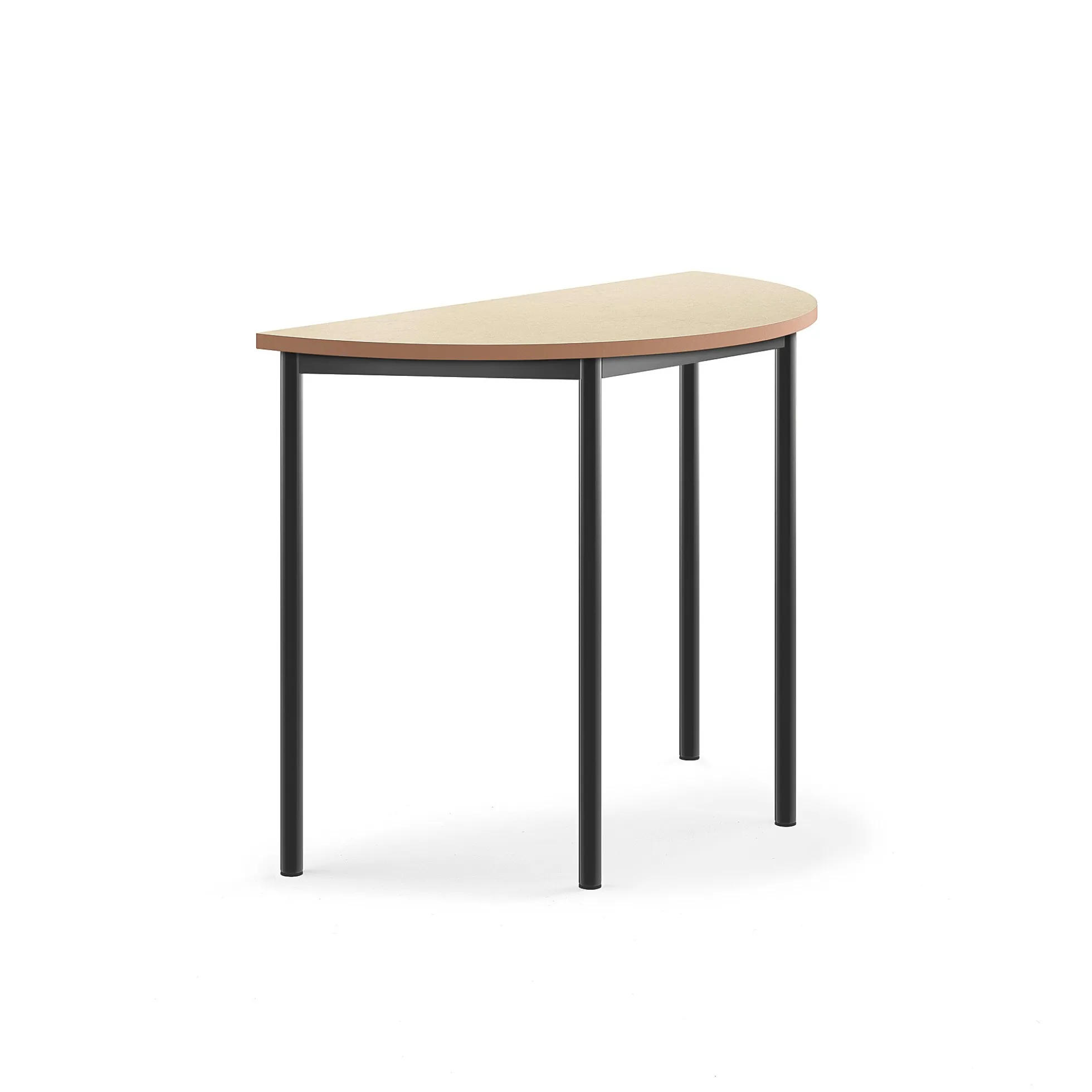 Pöytä SONITUS Ääntä vaimentava linoleumi, puoliympyrä, 1200x600x900 mm, beige, antrasiitinharmaa