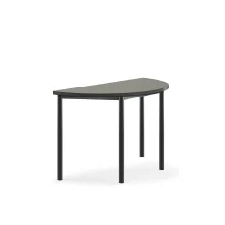 Pöytä SONITUS Ääntä vaimentava linoleumi, puoliympyrä, 1200x600x720 mm, tummanharmaa, antrasiitinharmaa