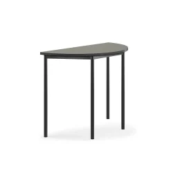 Pöytä SONITUS Ääntä vaimentava linoleumi, puoliympyrä, 1200x600x900 mm, tummanharmaa, antrasiitinharmaa