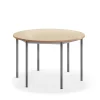 Pöytä SONITUS Ääntä vaimentava linoleumi, pyöreä, Ø 1200x720 mm, beige, hopeanharmaa