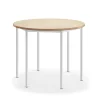 Pöytä SONITUS Ääntä vaimentava linoleumi, pyöreä, Ø1200x900 mm, beige, valkoinen