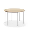 Pöytä SONITUS Ääntä vaimentava linoleumi, pyöreä, Ø1200x720 mm, beige, valkoinen
