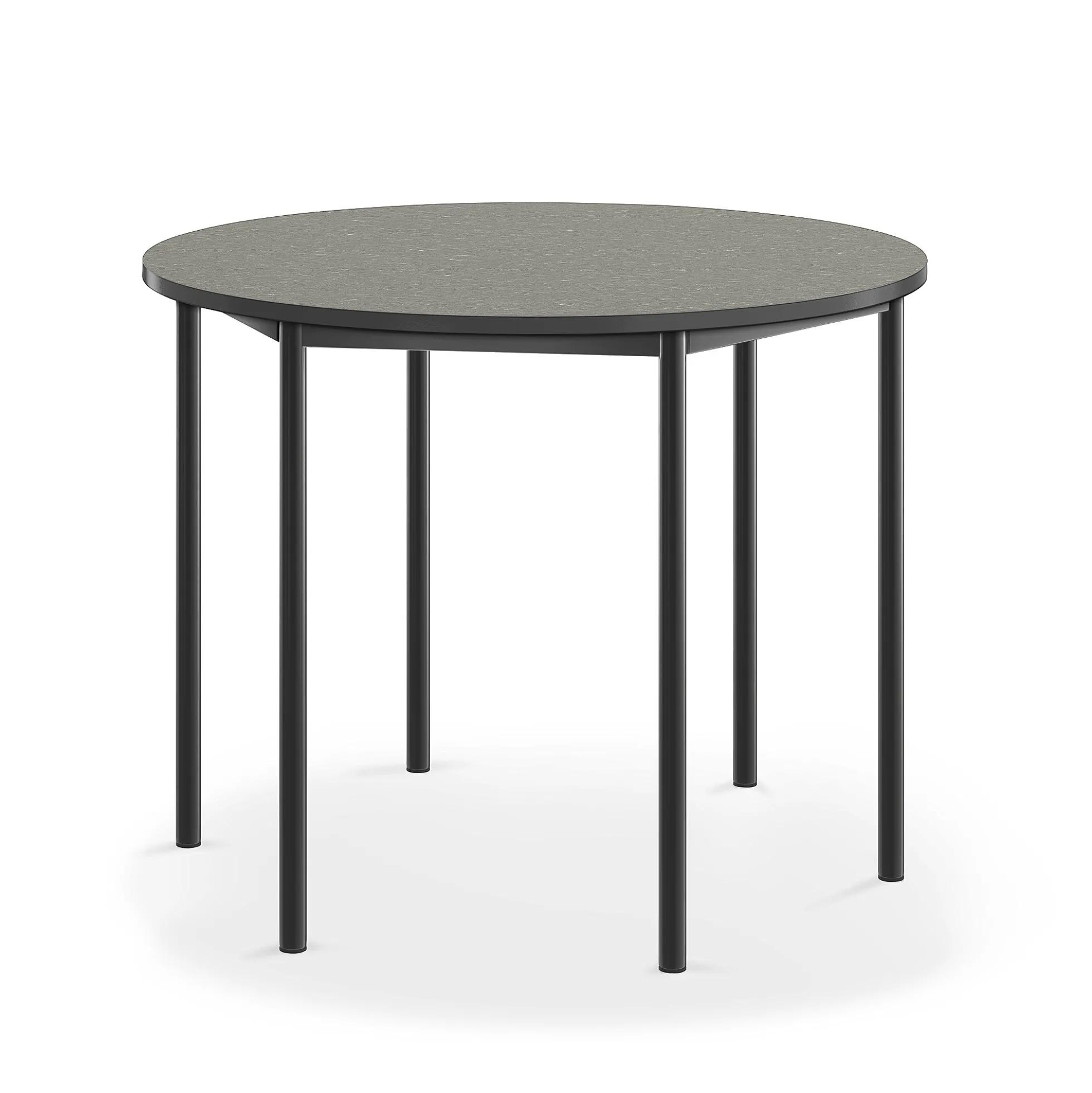 Pöytä SONITUS Ääntä vaimentava linoleumi, pyöreä, Ø1200x900 mm, tummanharmaa, antrasiitinharmaa
