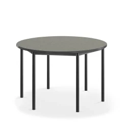 Pöytä SONITUS Ääntä vaimentava linoleumi, pyöreä, Ø1200x720 mm, tummanharmaa, antrasiitinharmaa