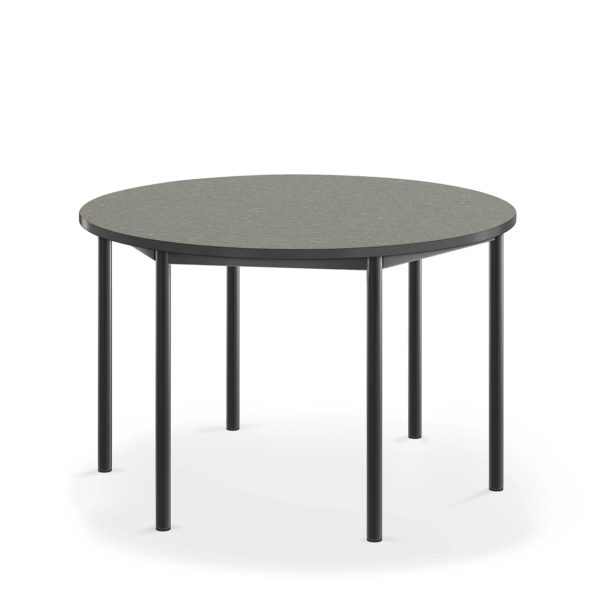 Pöytä SONITUS Ääntä vaimentava linoleumi, pyöreä, Ø1200x720 mm, tummanharmaa, antrasiitinharmaa