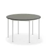 Pöytä SONITUS Ääntä vaimentava linoleumi, pyöreä, Ø1200x720 mm, tummanharmaa, valkoinen