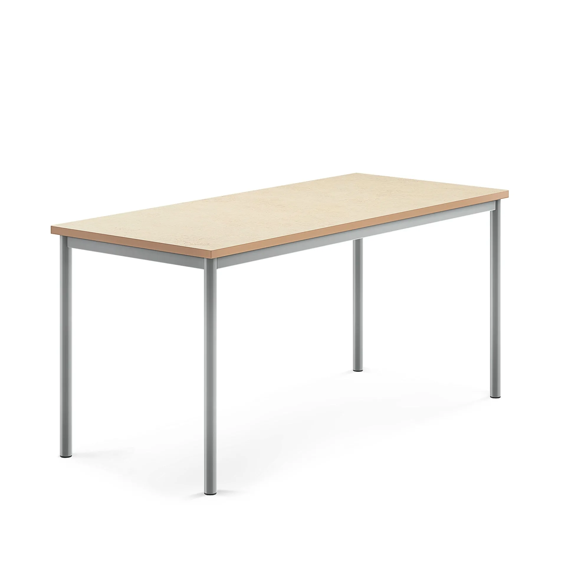 Pöytä SONITUS Ääntä vaimentava linoleumi, 1600x700x720 mm, beige, hopeanharmaa