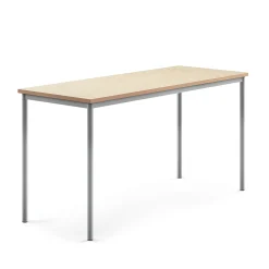 Pöytä SONITUS Ääntä vaimentava linoleumi, 1800x700x900 mm, beige, hopeanharmaa