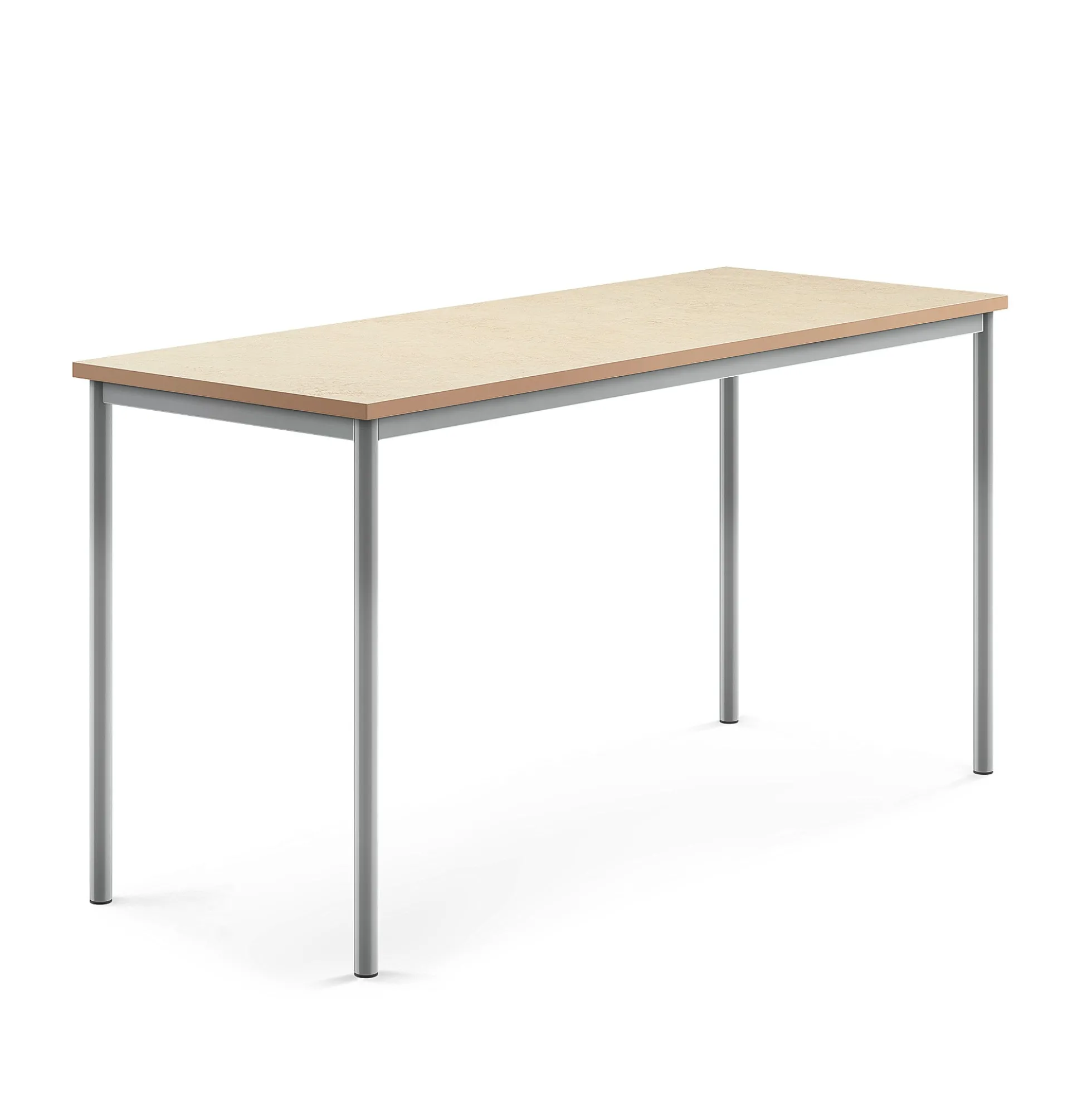 Pöytä SONITUS Ääntä vaimentava linoleumi, 1800x700x900 mm, beige, hopeanharmaa