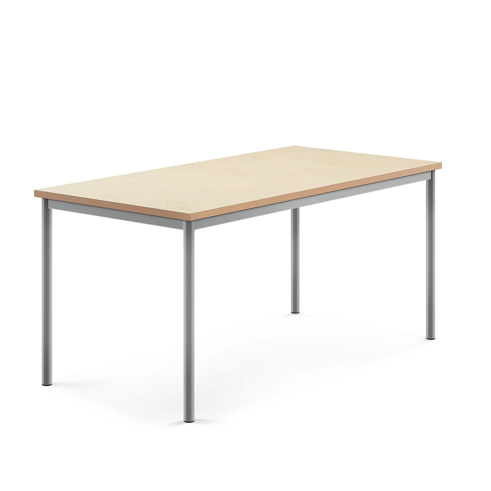 Pöytä SONITUS Ääntä vaimentava linoleumi, 1600x800x720 mm, beige, hopeanharmaa