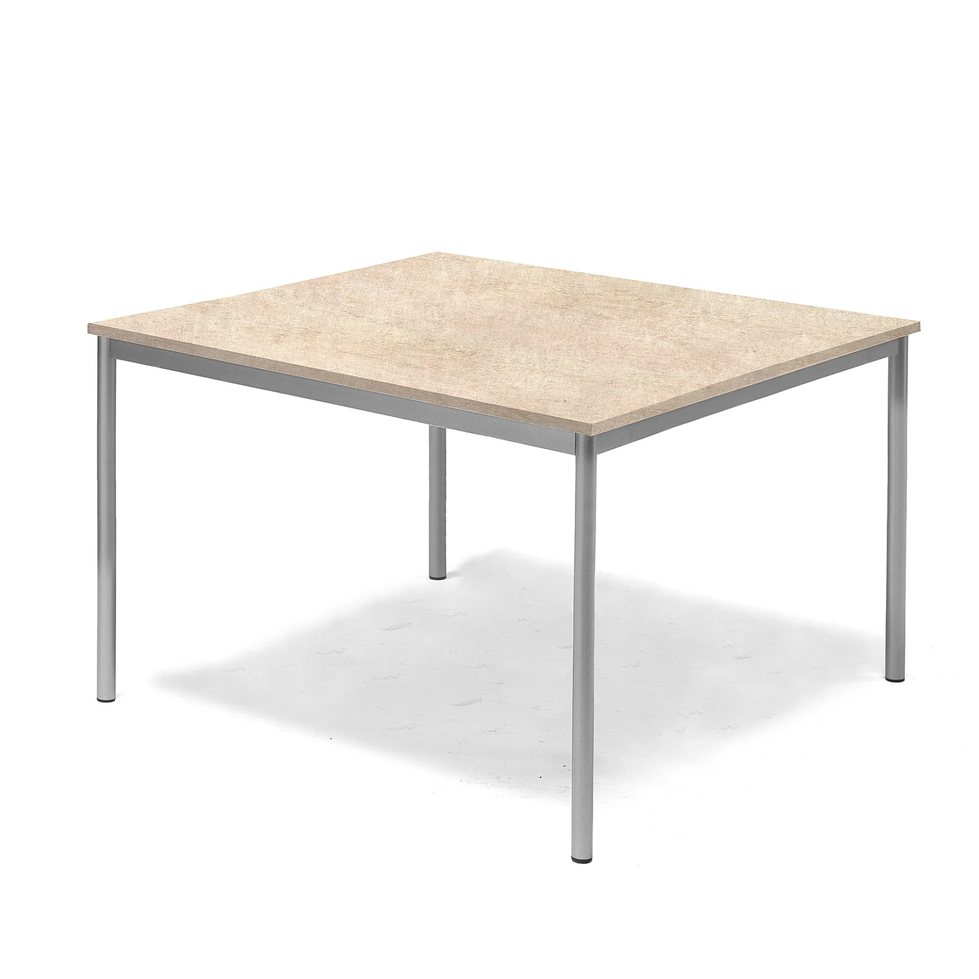 Pöytä SONITUS Ääntä vaimentava linoleumi, 1200x1200x720 mm, beige, hopeanharmaa