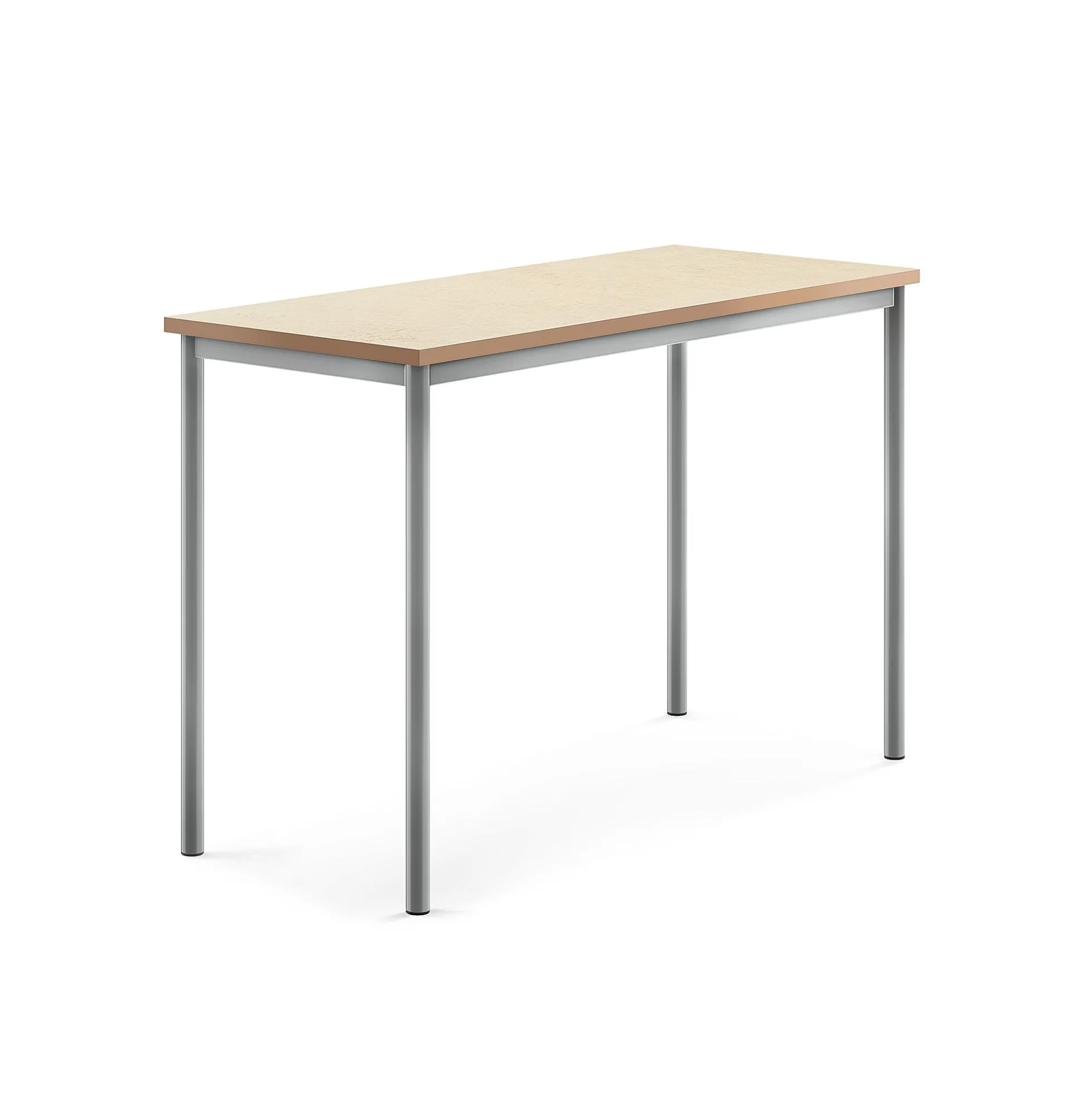 Pöytä SONITUS Ääntä vaimentava linoleumi, 1400x600x900 mm, beige, hopeanharmaa