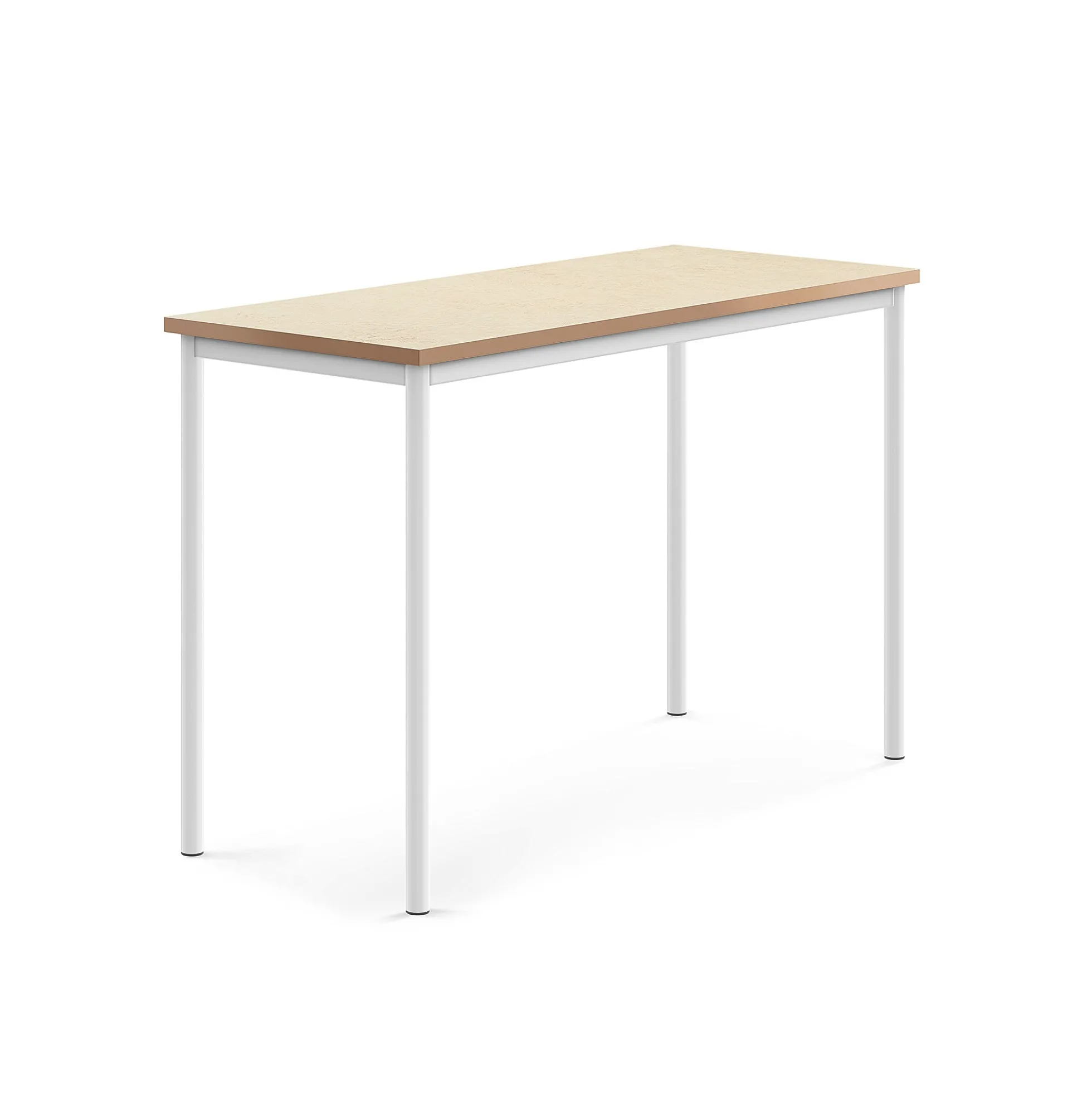 Pöytä SONITUS Ääntä vaimentava linoleumi, 1400x600x900 mm, beige, valkoinen