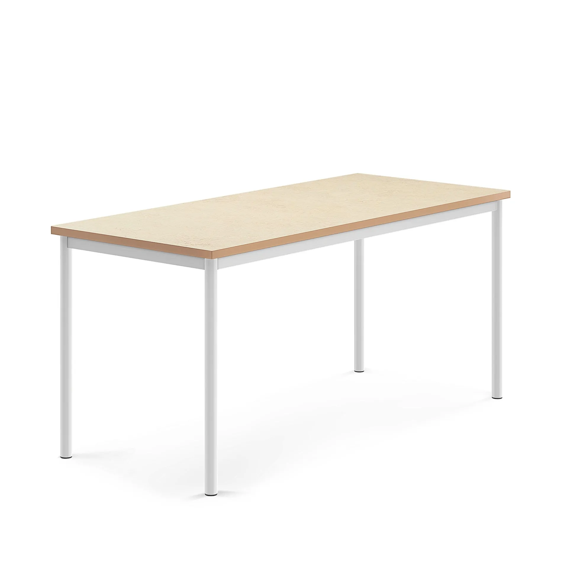 Pöytä SONITUS Ääntä vaimentava linoleumi, 1600x700x720 mm, beige, valkoinen