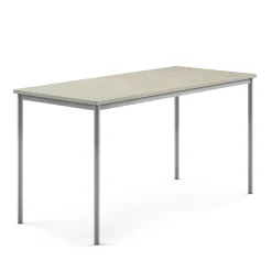Pöytä SONITUS Ääntä vaimentava linoleumi, 1800x800x900 mm, harmaa, hopeanharmaa