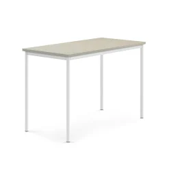 Pöytä SONITUS Ääntä vaimentava linoleumi, 1400x700x900 mm, harmaa, valkoinen