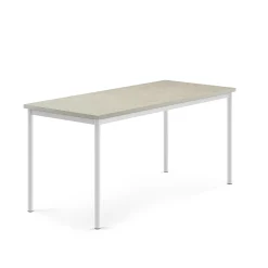Pöytä SONITUS Ääntä vaimentava linoleumi, 1600x700x720 mm, harmaa, valkoinen