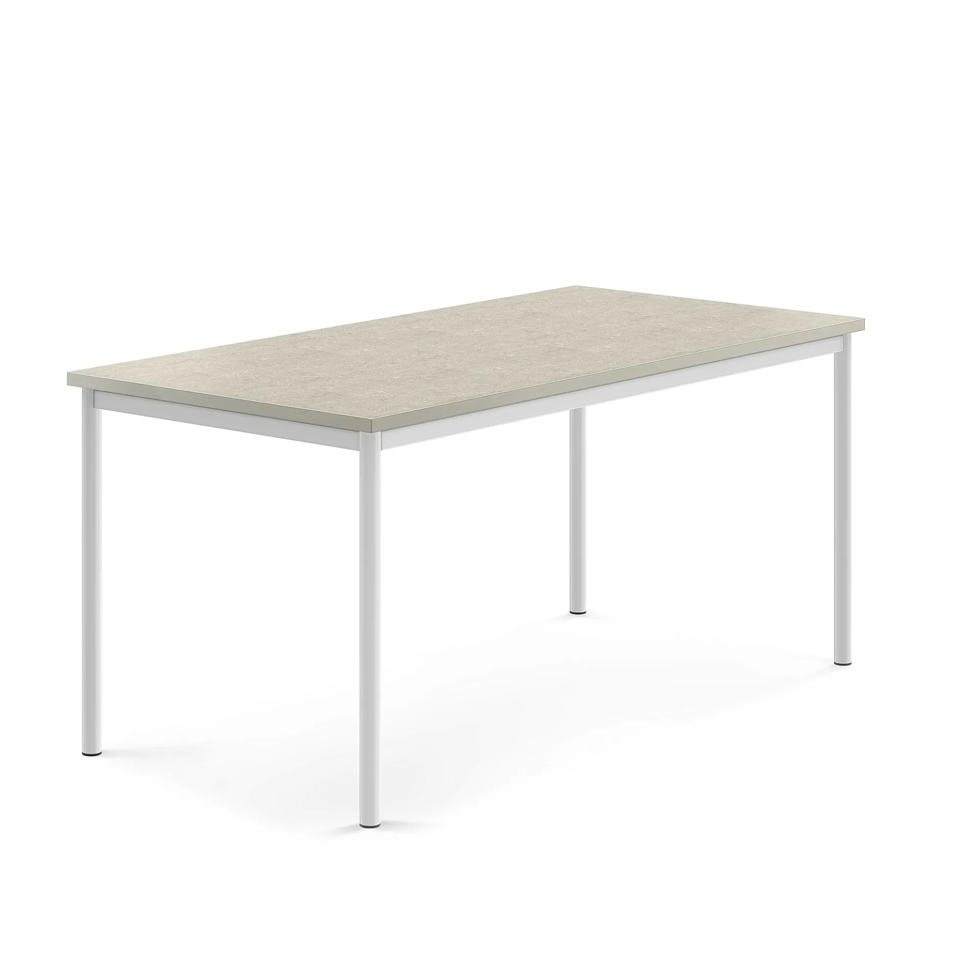 Pöytä SONITUS Ääntä vaimentava linoleumi, 1600x800x720 mm, harmaa, valkoinen