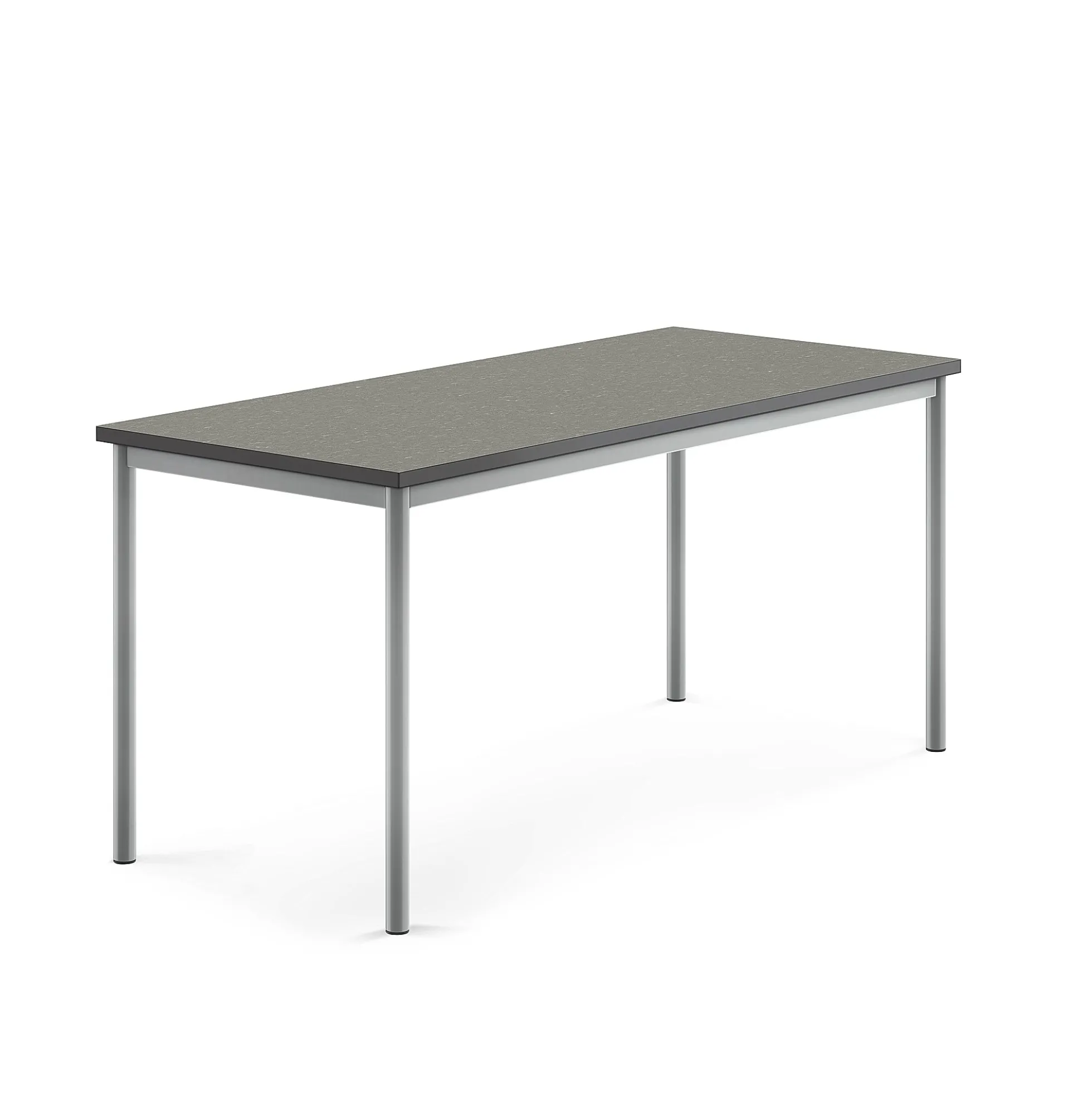 Pöytä SONITUS Ääntä vaimentava linoleumi, 1600x700x720 mm, tummanharmaa, hopeanharmaa