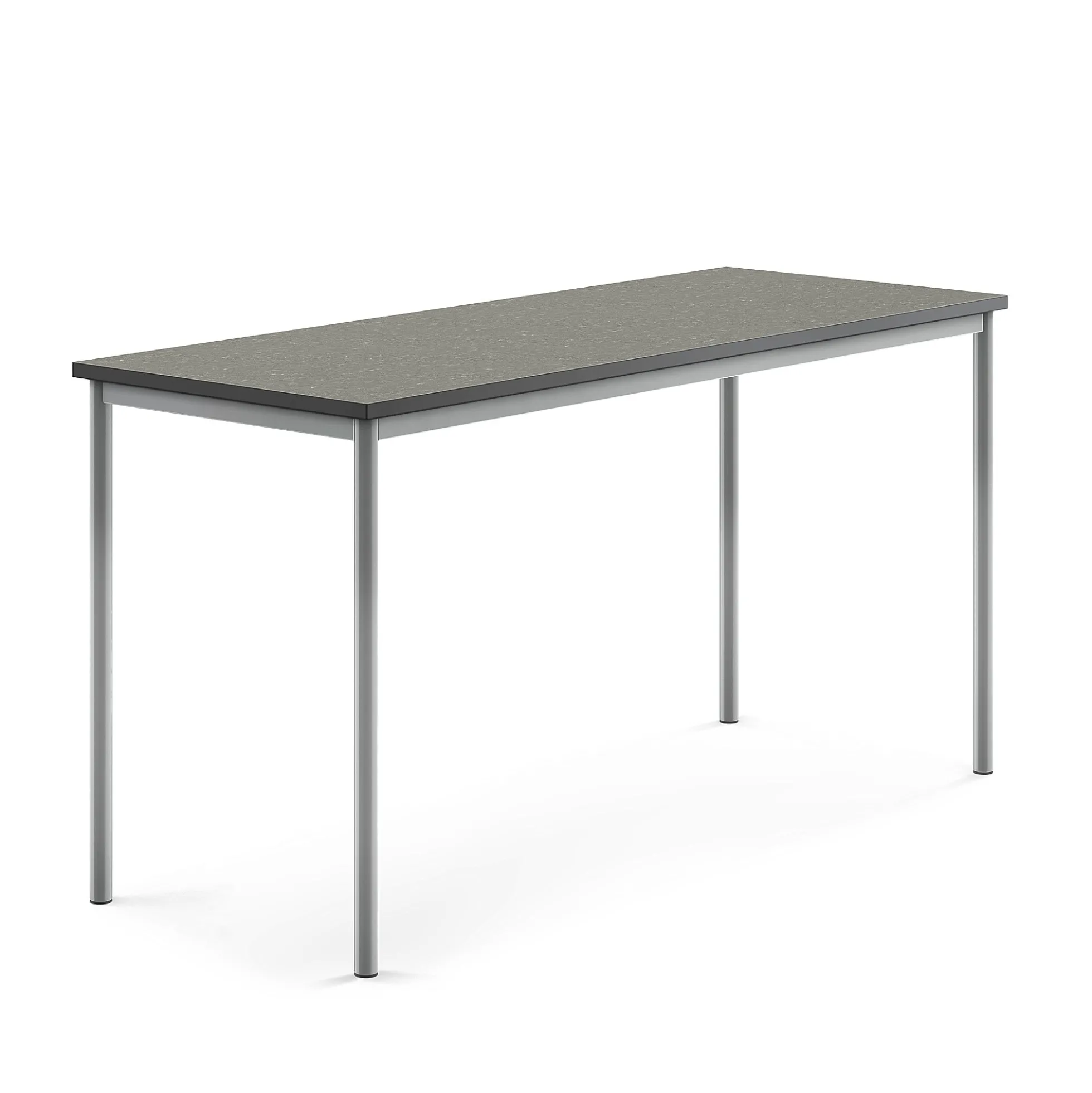 Pöytä SONITUS Ääntä vaimentava linoleumi, 1800x700x900 mm, tummanharmaa, hopeanharmaa