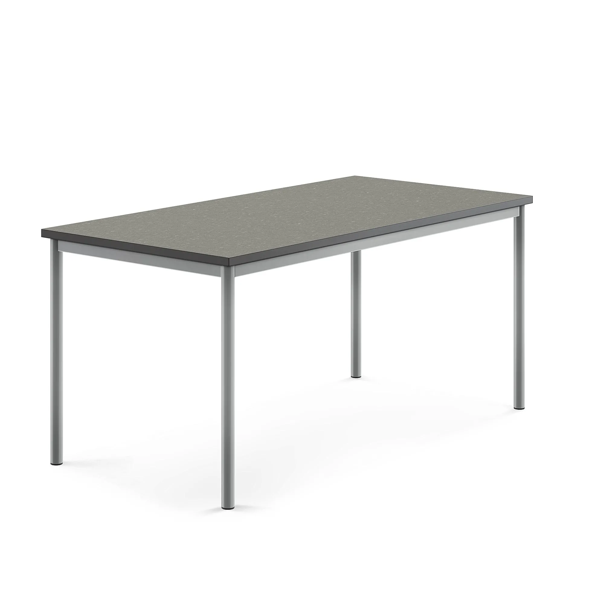 Pöytä SONITUS Ääntä vaimentava linoleumi, 1600x800x720 mm, tummanharmaa, hopeanharmaa