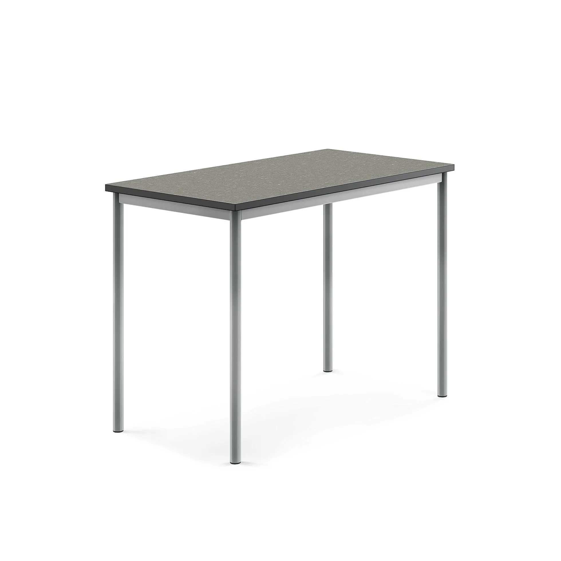 Pöytä SONITUS Ääntä vaimentava linoleumi, 1200x700x900 mm, tummanharmaa, hopeanharmaa
